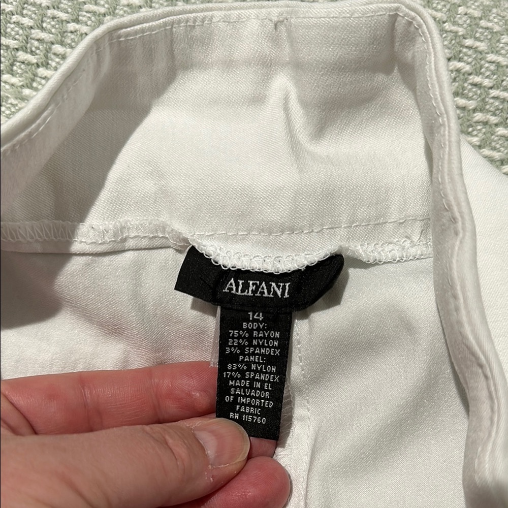 Alfani White Summer Chino Pants 14 - Picture 2 of 4